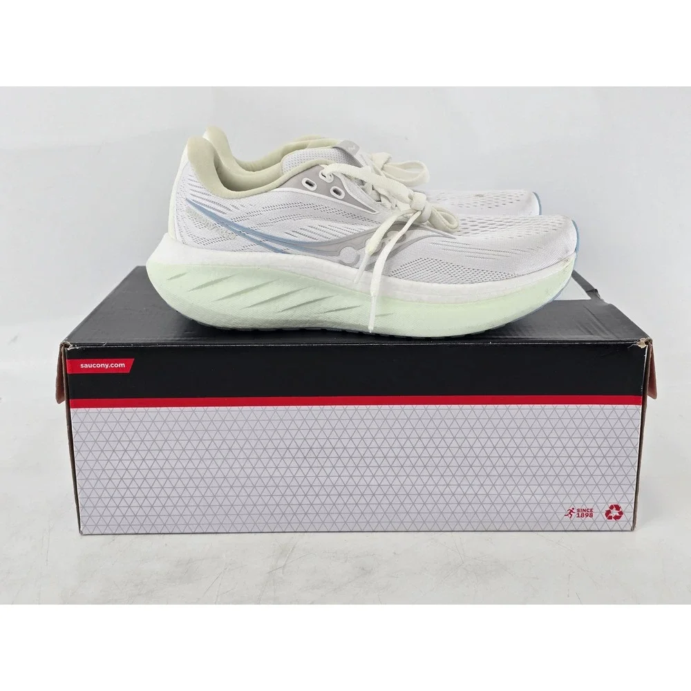Saucony Triumph 21 Running Shoes Womens 7 White Mint Blue Cushioned - Good